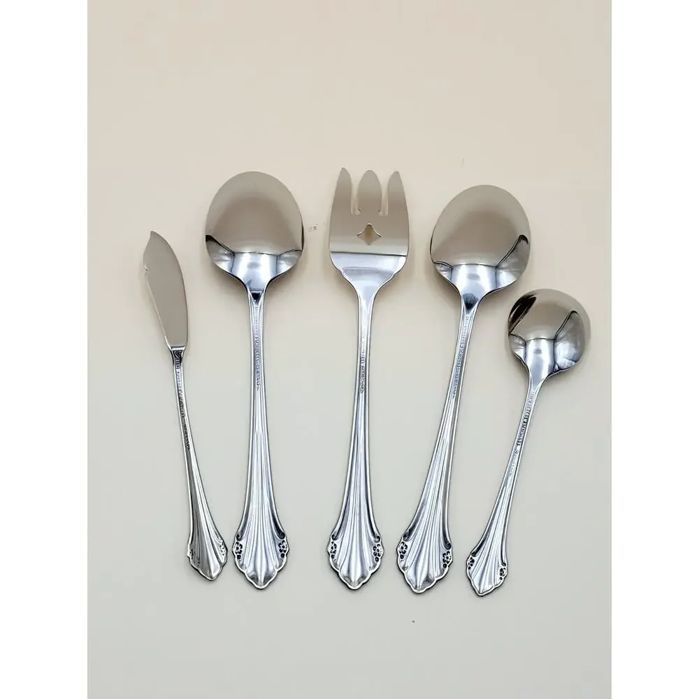 Oneida Stainless BITTERSWEET / REPOSE 5 Pcs Serving USA Flatware NEW